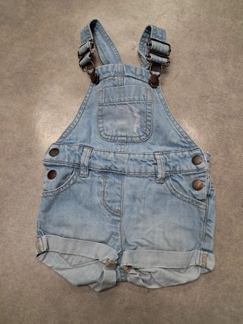 salopette short jean fille 2 ans