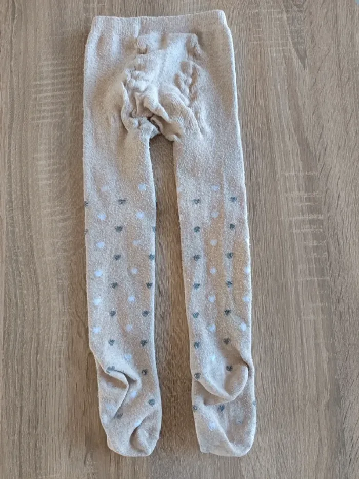 Collants chauds beige gris et blanc loup Chaussexpo fille taille 23/26 - photo numéro 5