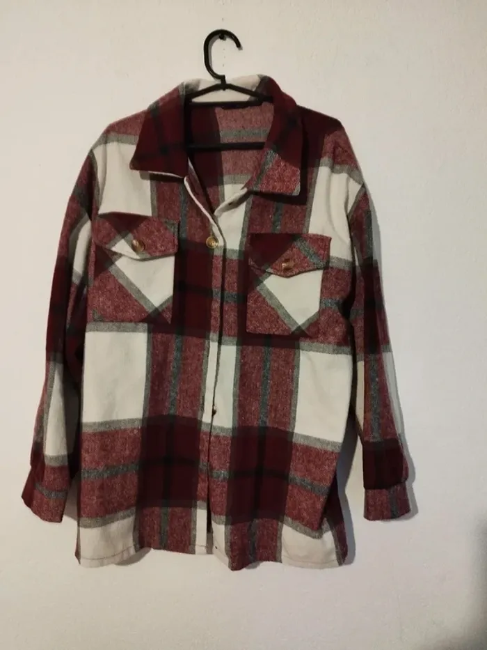 veste chemise en laine à carreaux pour femme taille M très bonne état