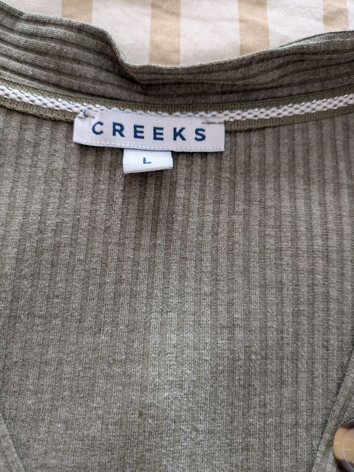 T-shirt CREEKS - Maille Côtelée Kaki - photo numéro 2