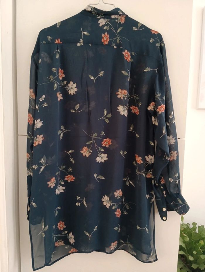Chemise tunique cacharel voile bleu marine à fleurs - photo numéro 6