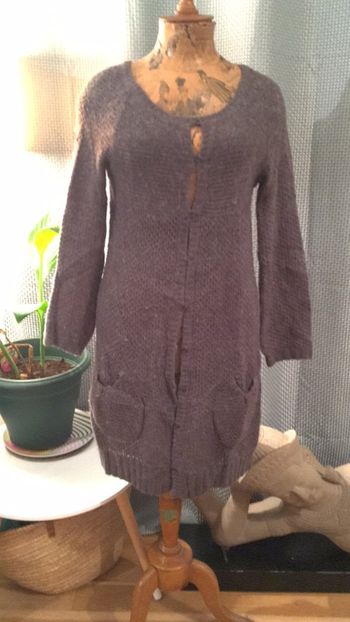 Gilet long/Zara gris taupe/ M