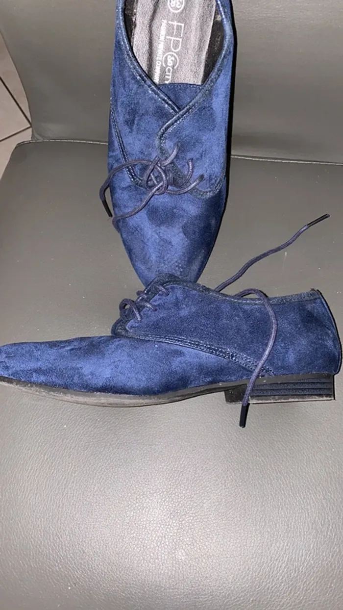 chaussure mocassin bleu 38 comme neuve - photo numéro 3