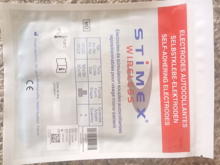 7 sachets d'électrodes de stimulation autocollantes sans fil Stimex Wireless - photo numéro 2