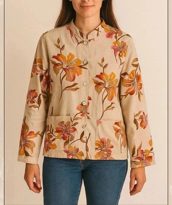 Chemise blouse shirt print flowers Agnès Flo Vintage size M/L