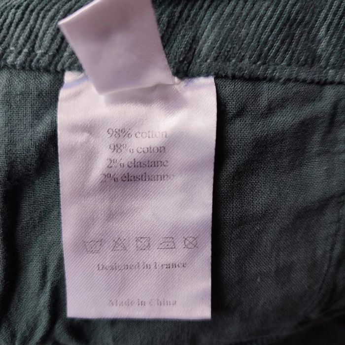 Pantalon chino velours vert neuf taille 44 Closette Paris - photo numéro 5