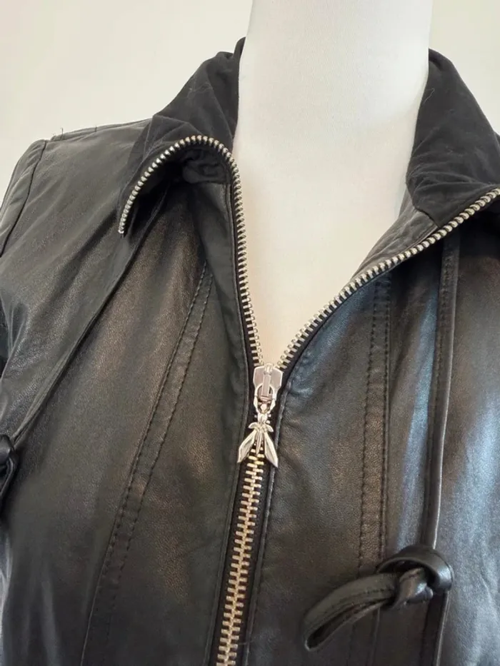Veste en cuir Patrizia Pepe femme noire taille 40 fr, 44 italien - photo numéro 5