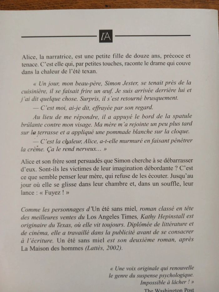 Livre : Un été sans miel. - photo numéro 2