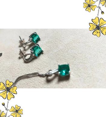 Parure argent 925 & pierre verte