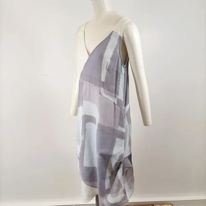 Robe asymétrique été Mado et les Autres lin coton taille 38 coupe originale fluide bohème A1569 - photo numéro 4
