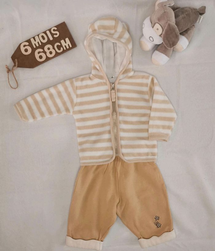 Ensemble 👣 sweat polaire et pantalon Kids minis 6mois/67cm - photo numéro 3