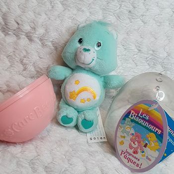 Vtg Care Bears gros taquin 2004 Mini Plush Wish CareBear in Plastic Easter Egg New