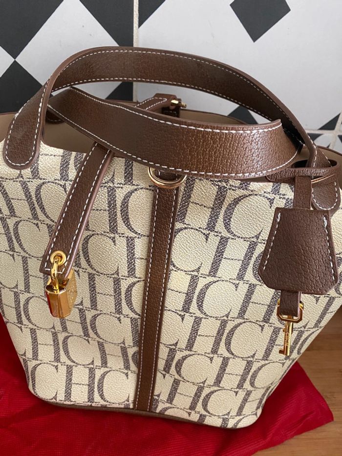 Sac à main jacquard lettres avec cadenas - photo numéro 2