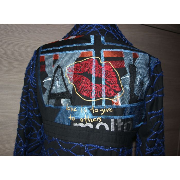 manteau femme Desigual taille 42 noir et bleu - photo numéro 3