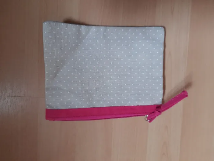 Petite Pochette Zippée - Tissu Pois & Rose - Multiusage - photo numéro 2