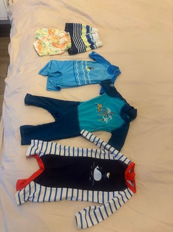 Lot de maillots de bain et combinaison de natation garçon 18 mois