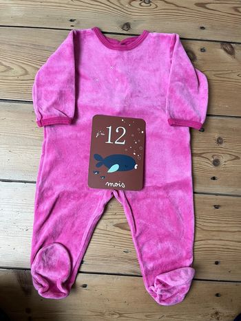 Pyjama velours une pièce bébé fille