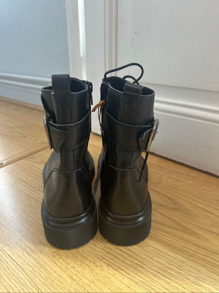 Bottes noires en cuir bonobo - photo numéro 3