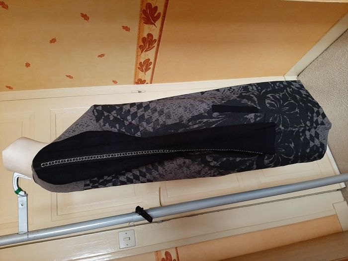 Cream Clothing - Robe ML noir et gris motif fantaisie T40 - photo numéro 8
