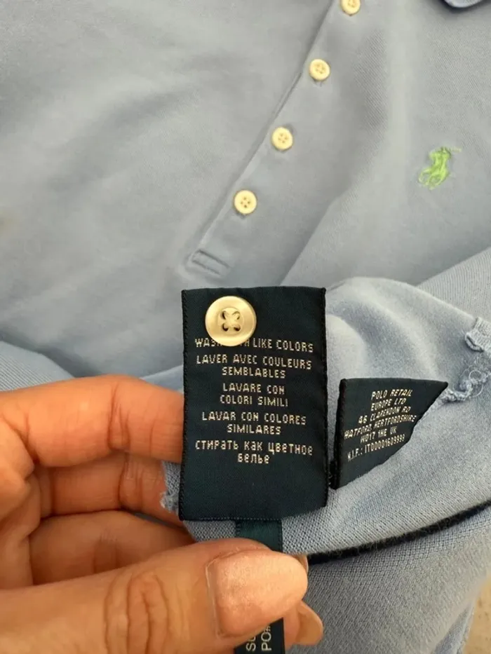 Polo Ralph Lauren femme bleu clair taile M très bon état - photo numéro 9