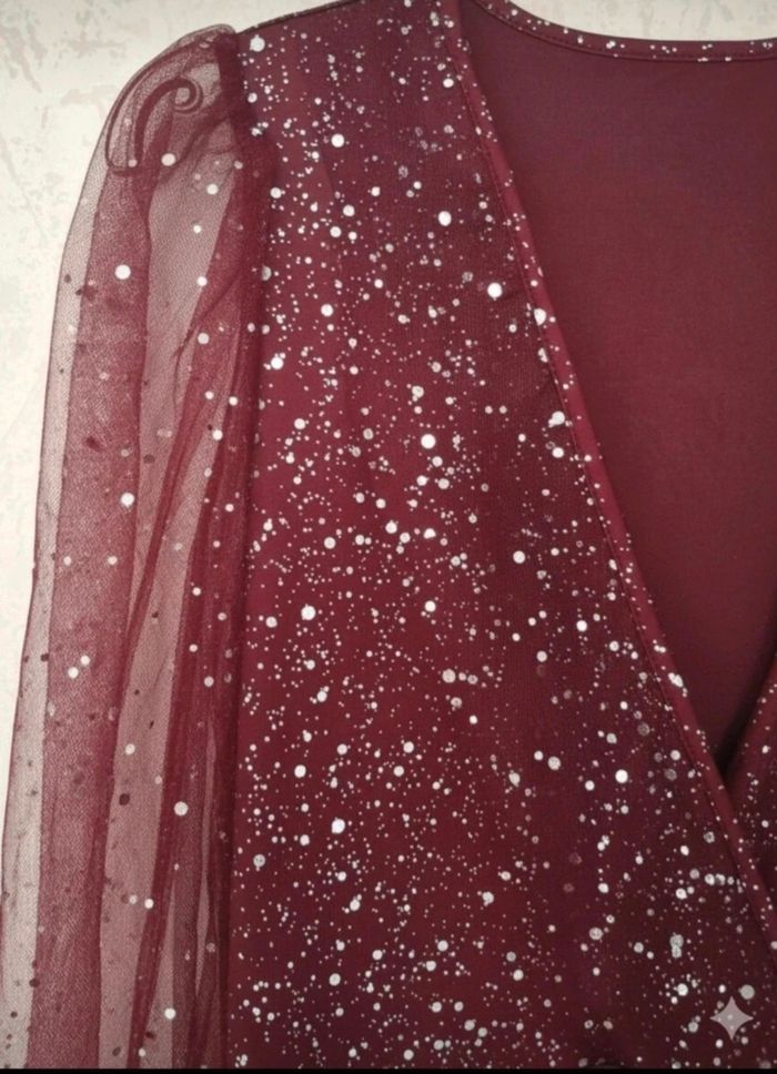 Magnifique robe rouge foncé de cérémonie taille XL 44 - photo numéro 5