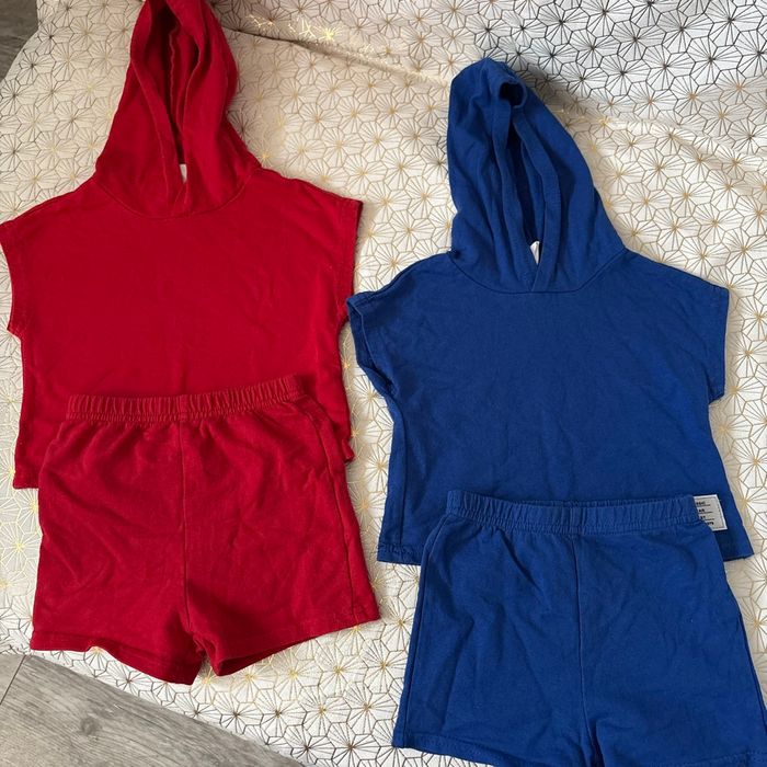 Ensemble sportwear garçon rouge et bleu