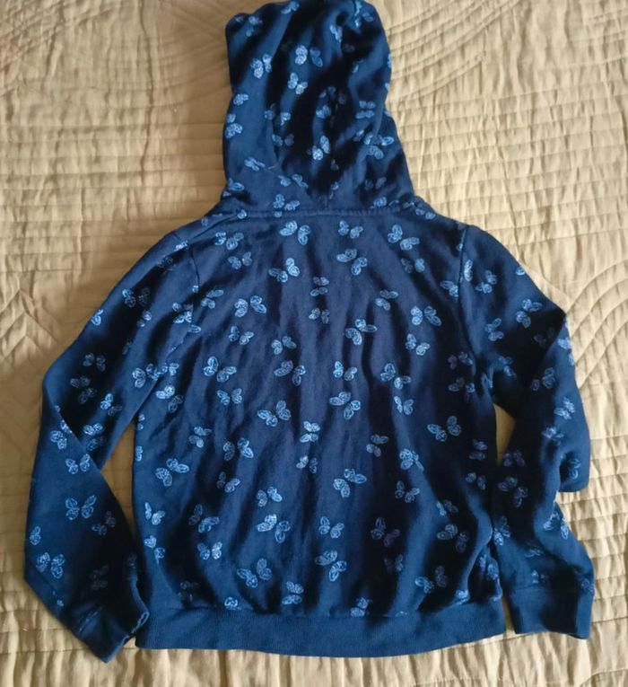 Gilet sweat capuche motif papillon 6/8 ans - photo numéro 2