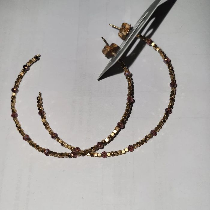 Demi créoles perles dorées - photo numéro 5