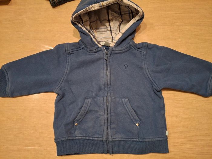 Gilet bleu foncé obaïbi 12 mois 74 cm