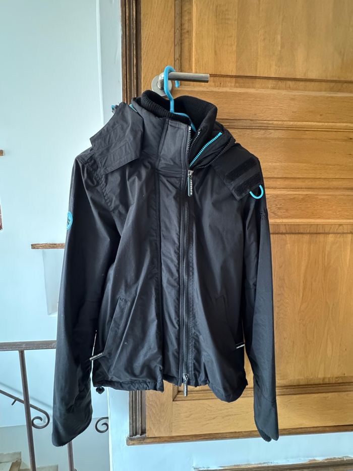 Veste Superdry Windcheater noire et turquoise - photo numéro 3