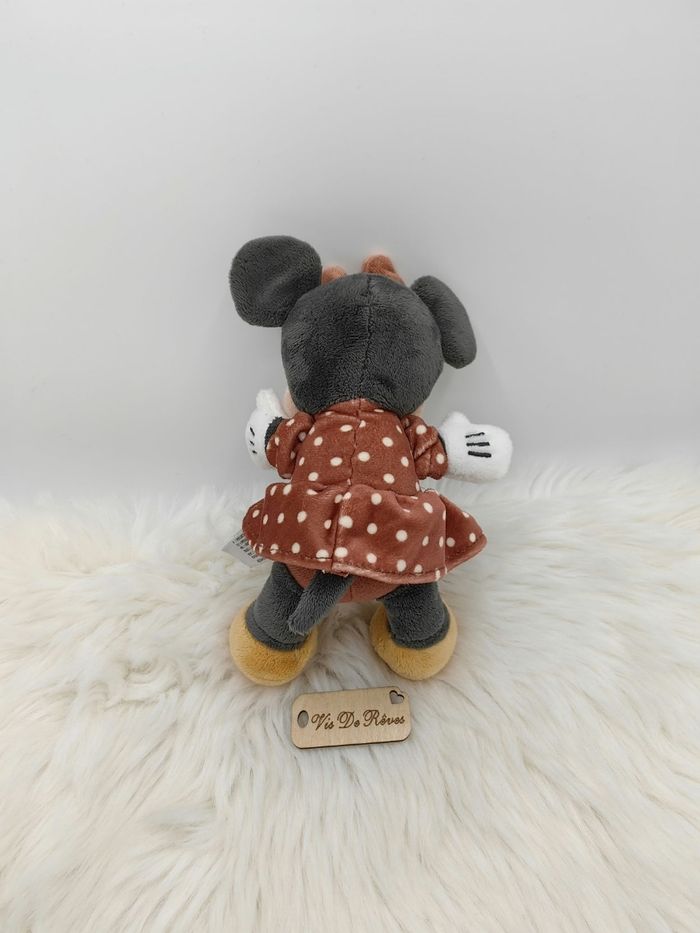 Doudou Peluche Minnie Marron Blanc à Pois Disney - photo numéro 3