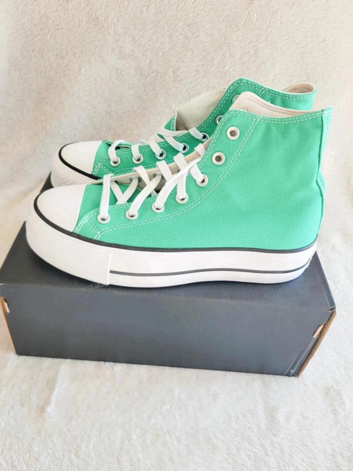 Baskets Converse All Star Hi Verte – Taille 39 - photo numéro 2