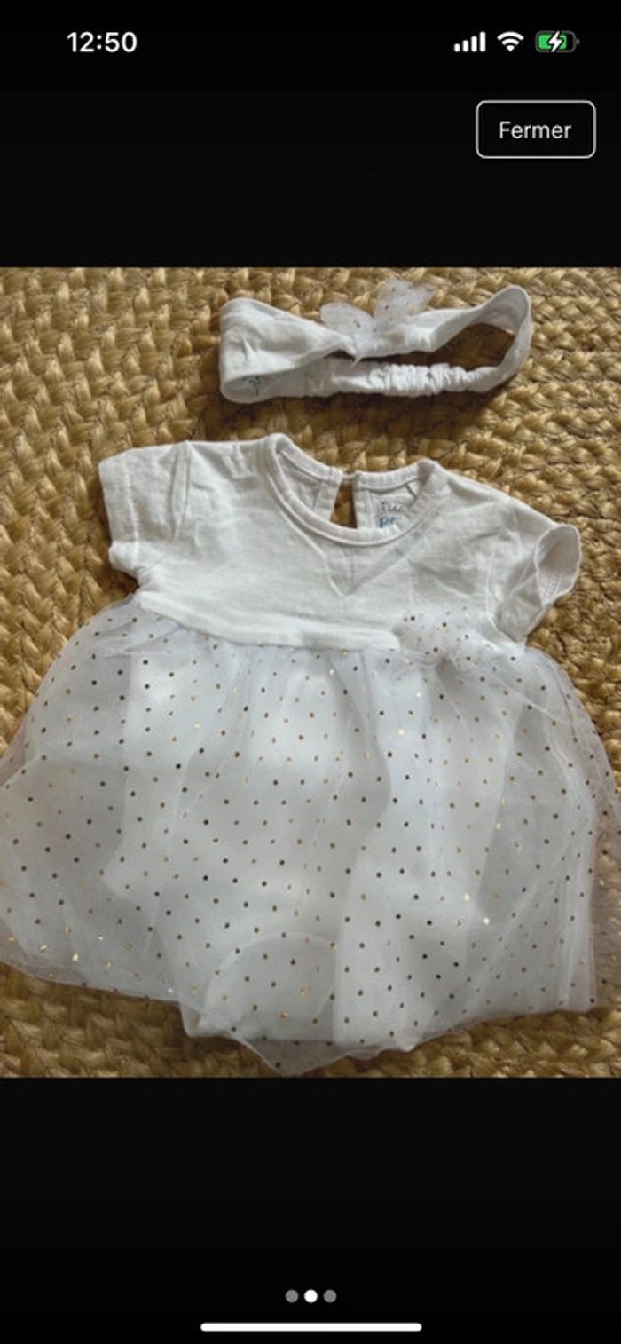 Robe body et bandeau bébé fille mes petits cailloux - photo numéro 2