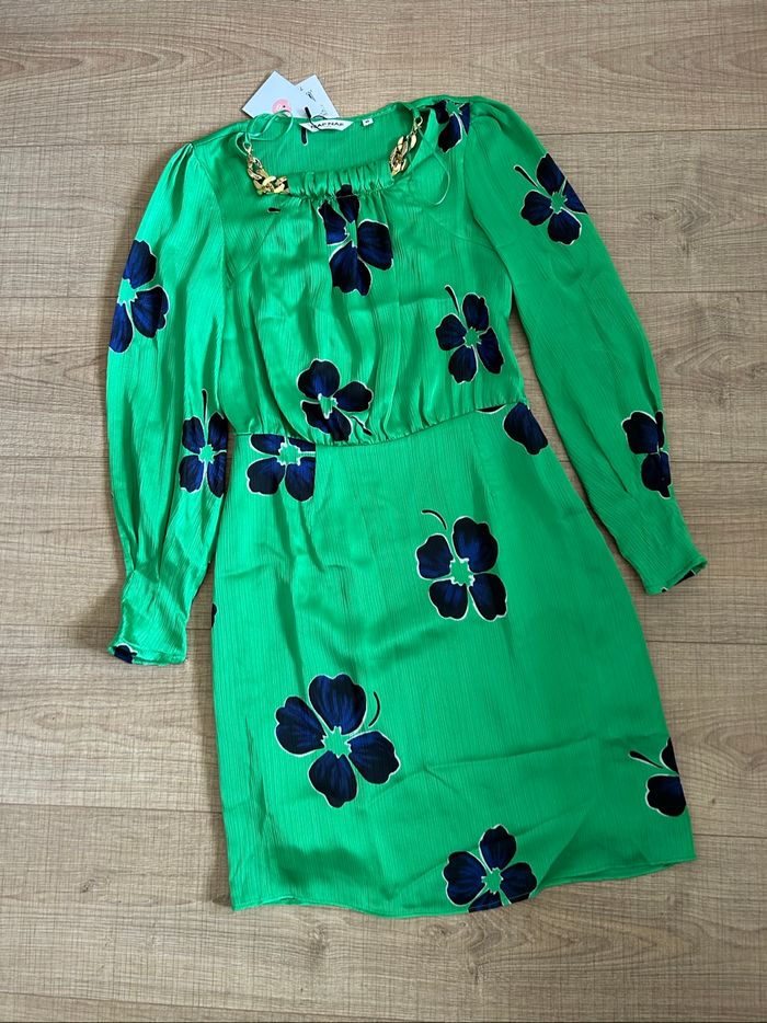 Robe verte neuve à manches longues Naf Naf taille 36 (valeur 80€) - photo numéro 7
