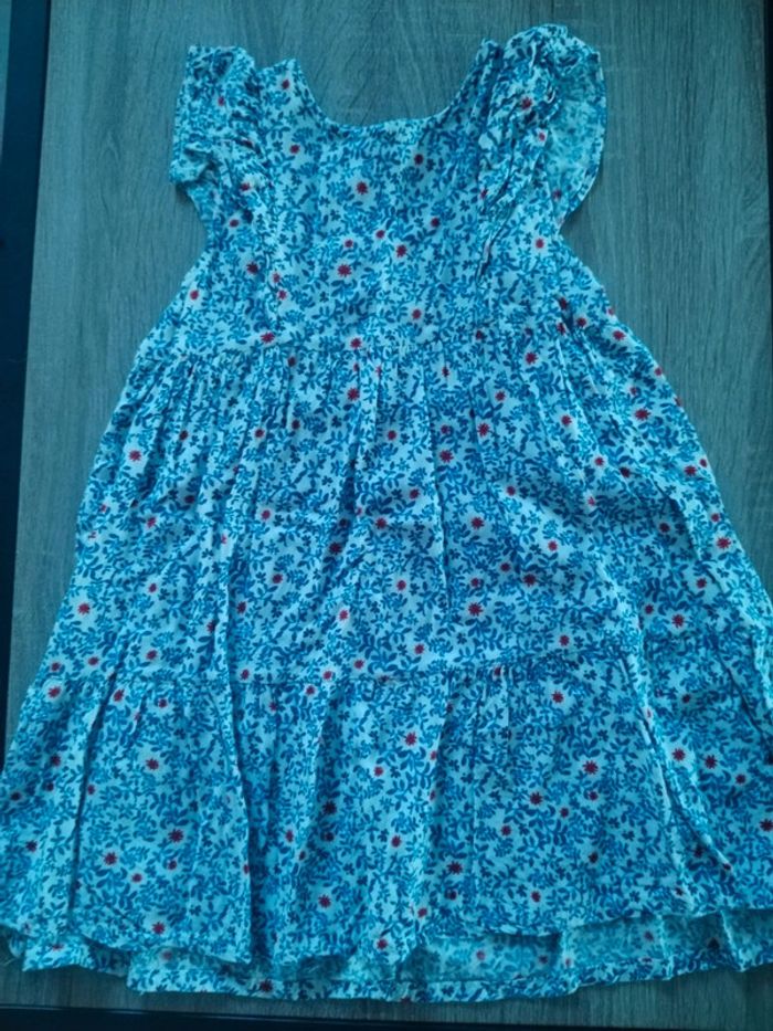 Robe Gémo 4 ans bleu blanche