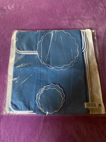 Set de linge de table bleu 20 pièces