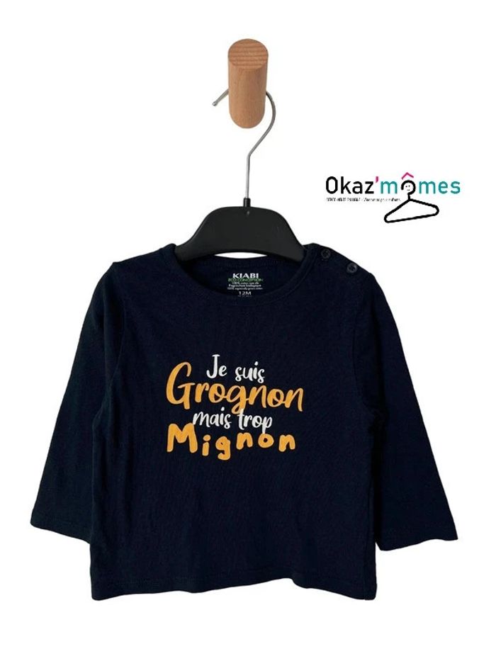 T-shirt “Je suis Grognon mais trop Mignon” - Kiabi 12 mois