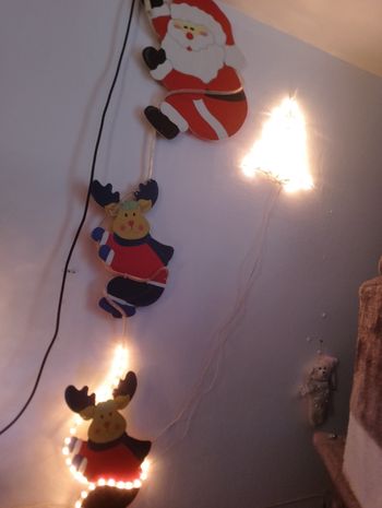 Père Noël et ses Rennes guirlande lumineuse