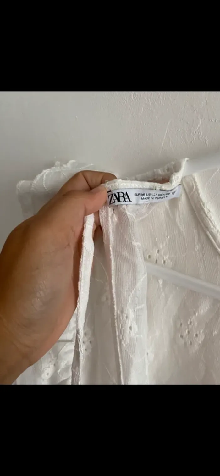 Combi short blanc dos nu broderie - photo numéro 3