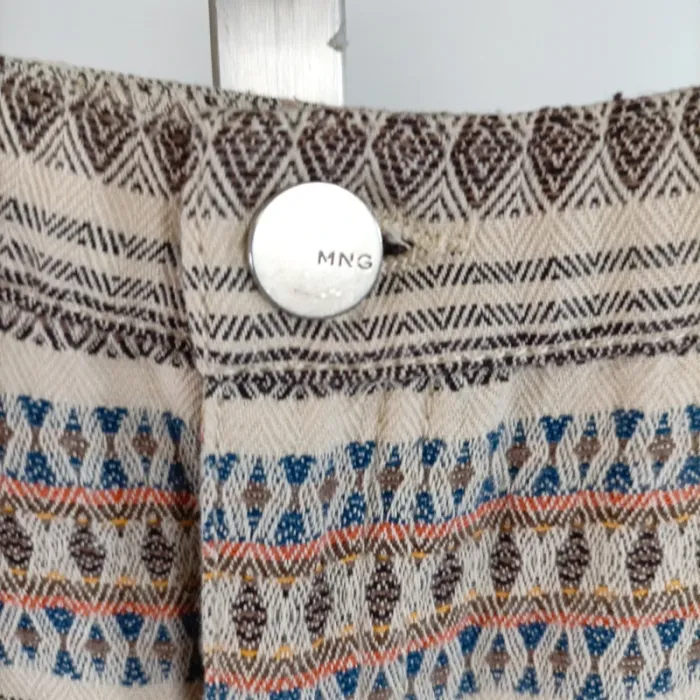 Short imprimé ethnique beige et multicolore Mango Taille 38 100 % coton A763 - photo numéro 2
