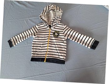 Gilet sweat à capuche ouverture fermeture eclair devant