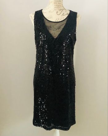 Robe de soirée noire pailletée