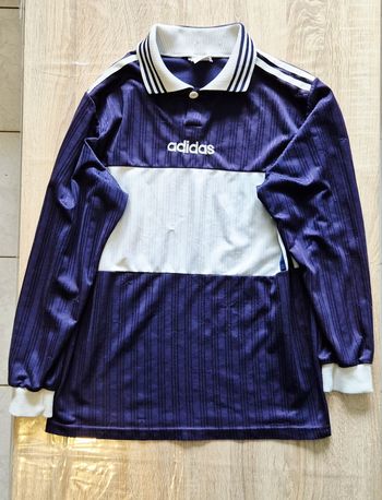 Maillot Vintage Adidas Années 90 - Bleu Marine & Blanc - Taille S