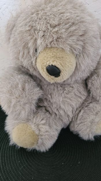 vintage Gris Fuzzy Teddy Bear Peluche