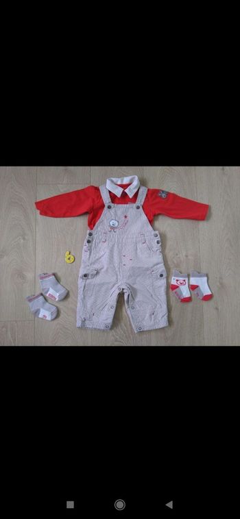 Ensemble garçon salopette, polo et chaussettes Orchestra 6 mois