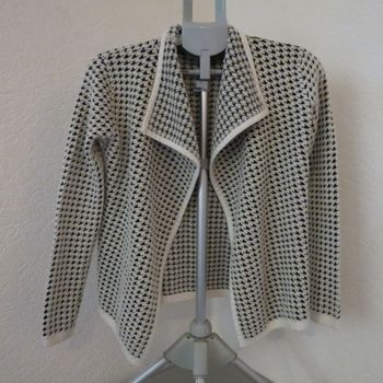 ✨ Veste cardigan houndstooth (pied-de-poule) chic & intemporel – effet brillant ✨