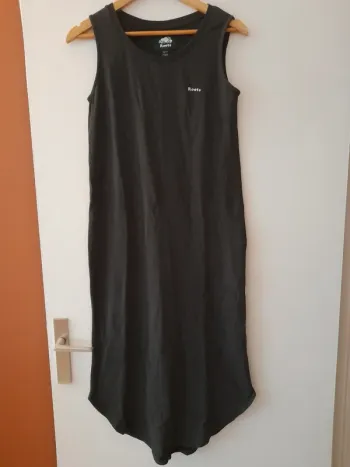 Robe longue en molleton sans manches et col rond Roots