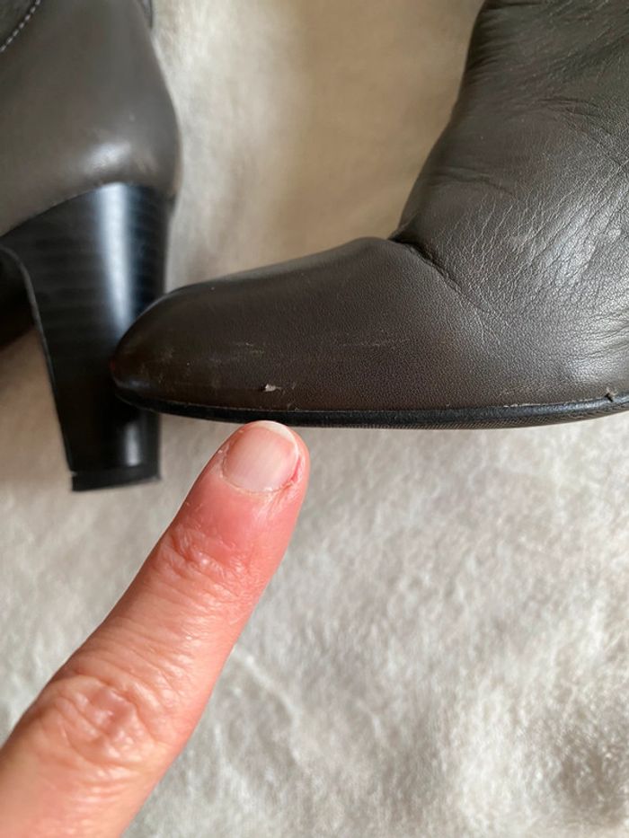 Bottes Zara en cuir grises à talon taille 37 - photo numéro 19