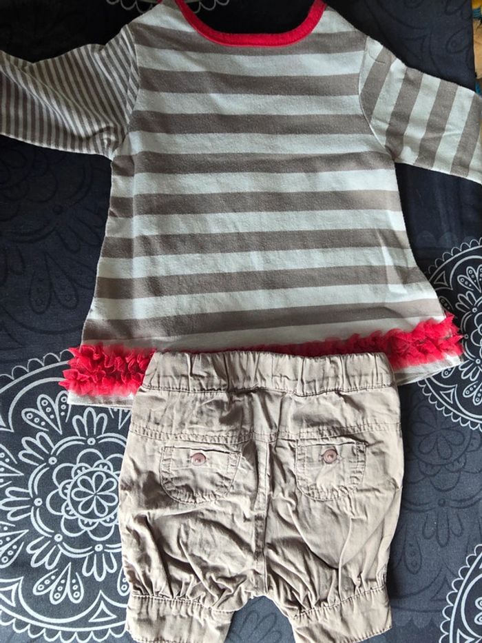 Ensemble pull et pantacourt marron 3 mois - photo numéro 6