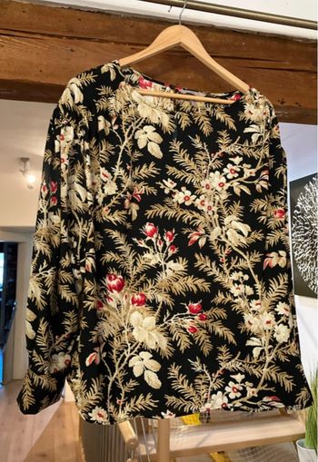 Blouse noir motif branche  H&M XL 